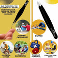 Sharp Pointy Eyebrow Tweezers Set Precision Slanted Black Facial Hair Tool