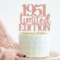 Yetxel Limited EDITION 1951 75th Birthday Cake Topper Rose Gold Glitter