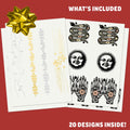 Tattly Metallic Festival Temporary Tattoos 20 Pieces Skin-Safe Vegan Ink