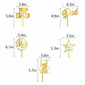 Yetxel Gold Flash Acrylic Happy Birthday Dad Cake Topper Set of 10