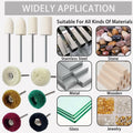 VZLQZJMKY 114 Pcs Wool Polishing Wheel Kit Rotary Tools 1/8" Shank Resin