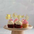 Yetxel Gold Flash Acrylic Happy Birthday Dad Cake Topper Set of 10