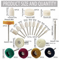 VZLQZJMKY 114 Pcs Wool Polishing Wheel Kit Rotary Tools 1/8" Shank Resin