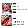 SHJINJU Women's 35" Satin Silk Hair Scarf Wrap Floral Print 1 Style Size 35"