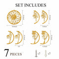 Cpcdaosk Moon Flower Metal Wall Decor Boho Moon Phase Art Indoor Home