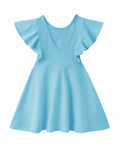 Dutebare Toddler Ruffle Trim A-line Belted Dress Light Purple Size 5T