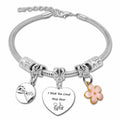 DlaeKua Silver Stainless Steel Friendship Bracelet Christmas Theme Women