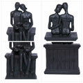 PUHOZN Iron Couple Statue - Cast Iron Couple Sculpture Wedding Modern Abstract