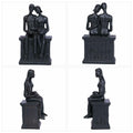 PUHOZN Iron Couple Statue - Cast Iron Couple Sculpture Wedding Modern Abstract