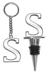 Lutong Letter Gift Set Key Ring Bottle Stopper 2 PCS Silver S
