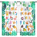 Lnepty Kids Alphabet ABC Curtains Woodland Animal Nursery 2pcs 42x45