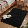 Macgace 6x9 Black Shag Area Rug Fluffy Plush Non-Slip Washable