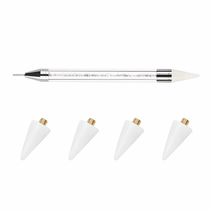 5PCS Rhinestone Picker Tool Dual End Dotting Pen Nail Art Crystal Handle