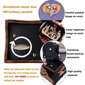 Wood Music Box Wind Up Laser Engraved Halloween Christmas Musical Gift