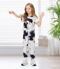 Hvididan Girls Tie Dye Twist Front Top & Sweatpants Set Black White Size 9-10Y