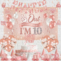 Holkcog Happy 10th Birthday Decorations Girl Rose Gold Banner Party Supplies