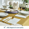 PAW White Linen Feel Paper Napkins 50PCS 16x16 Disposable Cloth Like Party