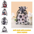 SHYRABBIT Paw Print Organza Drawstring Bags 8x12in White 10pcs