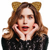IGMaryBox Cat Ears Headband Black Velvet Leopard Print Animal Hairband