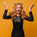 IGMaryBox Cat Ears Headband Black Velvet Leopard Print Animal Hairband