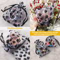 SHYRABBIT Paw Print Organza Drawstring Bags 8x12in White 10pcs