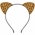 IGMaryBox Cat Ears Headband Black Velvet Leopard Print Animal Hairband
