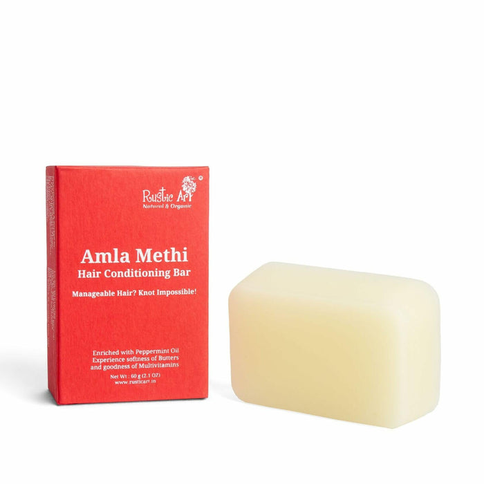 Rustic Art Amla Methi Hair Conditioning Bar Sulphate Silicone Free