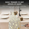 Sioloc Halloween Table Runner Gold Foil Witch Bat Pumpkin Sheer Polyester