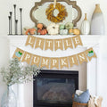 Gankbite Blue Pumpkin Burlap Banner Baby Shower Garland Rustic Harvest