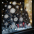 AHEONLAR 142PCS Christmas Window Static Cling Stickers Waterproof White Vinyl