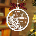 Hangwoous Marathon Runner Wooden Ornament 2 Layer Christmas Tree Sport
