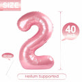 KEXINGTUO 2 Pearlescent Pink Number Foil Balloons 40 Inch Birthday Party