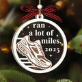 Hangwoous Marathon Runner Wooden Ornament 2 Layer Christmas Tree Sport