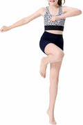 Swdarz Girls Black Gymnastics Dance Shorts Athletic Spandex Size 6-7Y