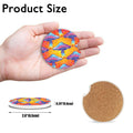 HOMETRIP Absorbent Ceramic Car Coasters Cork Back 2.56'' Sea Turtle 2pcs