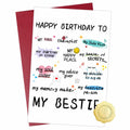 NPCSWXQ Funny Birthday Card for Bestie Friendship 4.7x7.1in with Envelope