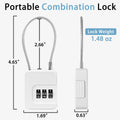Coipdfty 3-Digit Combination Lock Flexible Steel Cable Waterproof White 1 Pack