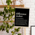 HRQKO Difference Maker Poster Hanger Frame Modern Minimalist 12x16 Black