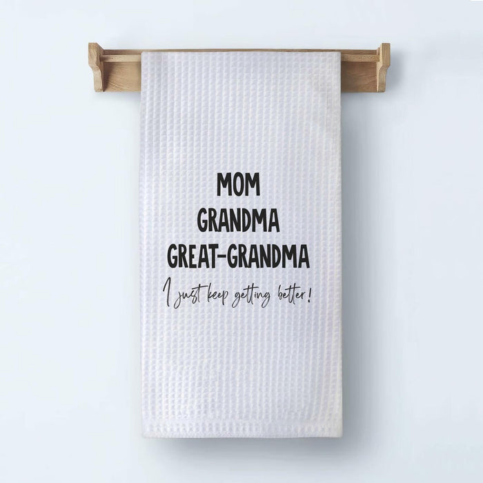 XUISWELL Grandma Gifts Kitchen Towels Great Grandma 16x24 Inch