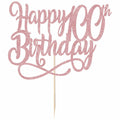 Qertesl Happy 75th Birthday Cake Topper Rose Gold Paper 1 Item Party Decor