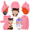 ICNYEKl 5 Pcs Cartoon Chocolate Fondant Silicone Molds Cake Decor Baking