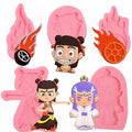 ICNYEKl 5 Pcs Cartoon Chocolate Fondant Silicone Molds Cake Decor Baking