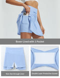 baleaf Women's Swim Skirt High Waisted Tummy Control Light Blue Size 2XL