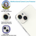 ZQCFKJ iPhone 16/16 Plus Tempered Glass Camera Lens Protector Glitter Colorful