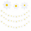 YQQYG Daisy Banner Garland 4 PCS White Paper Party Decor