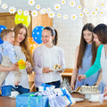 YQQYG Daisy Banner Garland 4 PCS White Paper Party Decor
