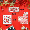Suartus Christmas Stencils 16pcs Pine Trees Snowflake Elk Santa Reusable