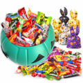 DQFAQYY Teal Pumpkin Bucket 7" Plastic Halloween Candy Bowl 7x7x5.5in