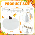 Breling 6ft White Felt Pumpkin Garland Fall Thanksgiving Neutral Decor