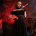 Yearntown Halloween Costume Accessories Black Lace Fingerless Gloves One Size